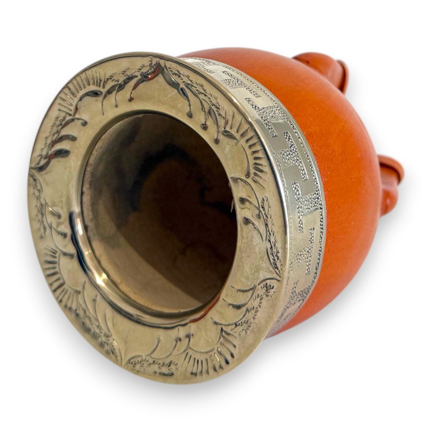 Mate Imperial in Cuoio Bronzo con Virola decorata in Alpaca | Standard