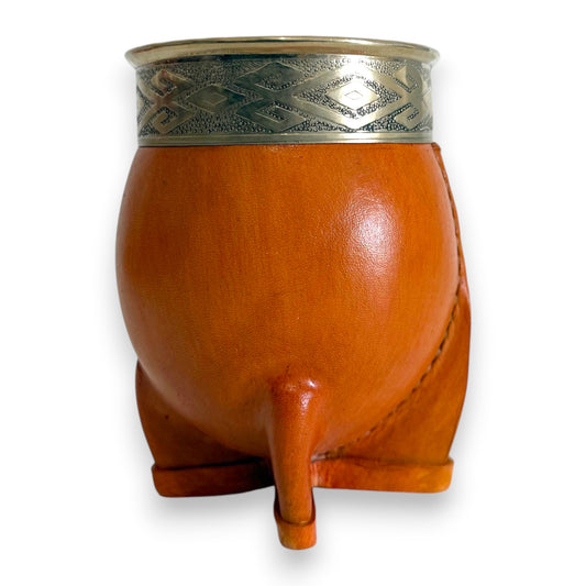 Mate Imperial in Cuoio Bronzo con Virola decorata in Alpaca | Standard