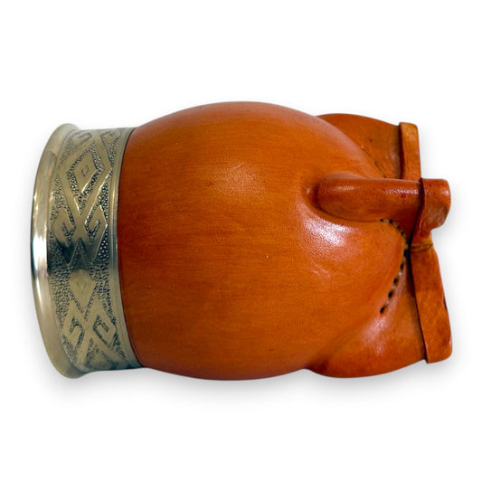 Mate Imperial in Cuoio Bronzo con Virola decorata in Alpaca | Standard