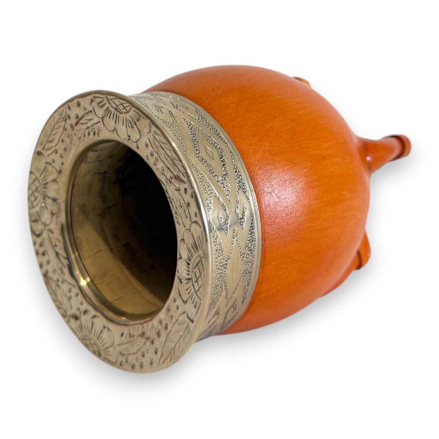 Mate Imperial in Cuoio Bronzo con Virola decorata in Alpaca | Standard