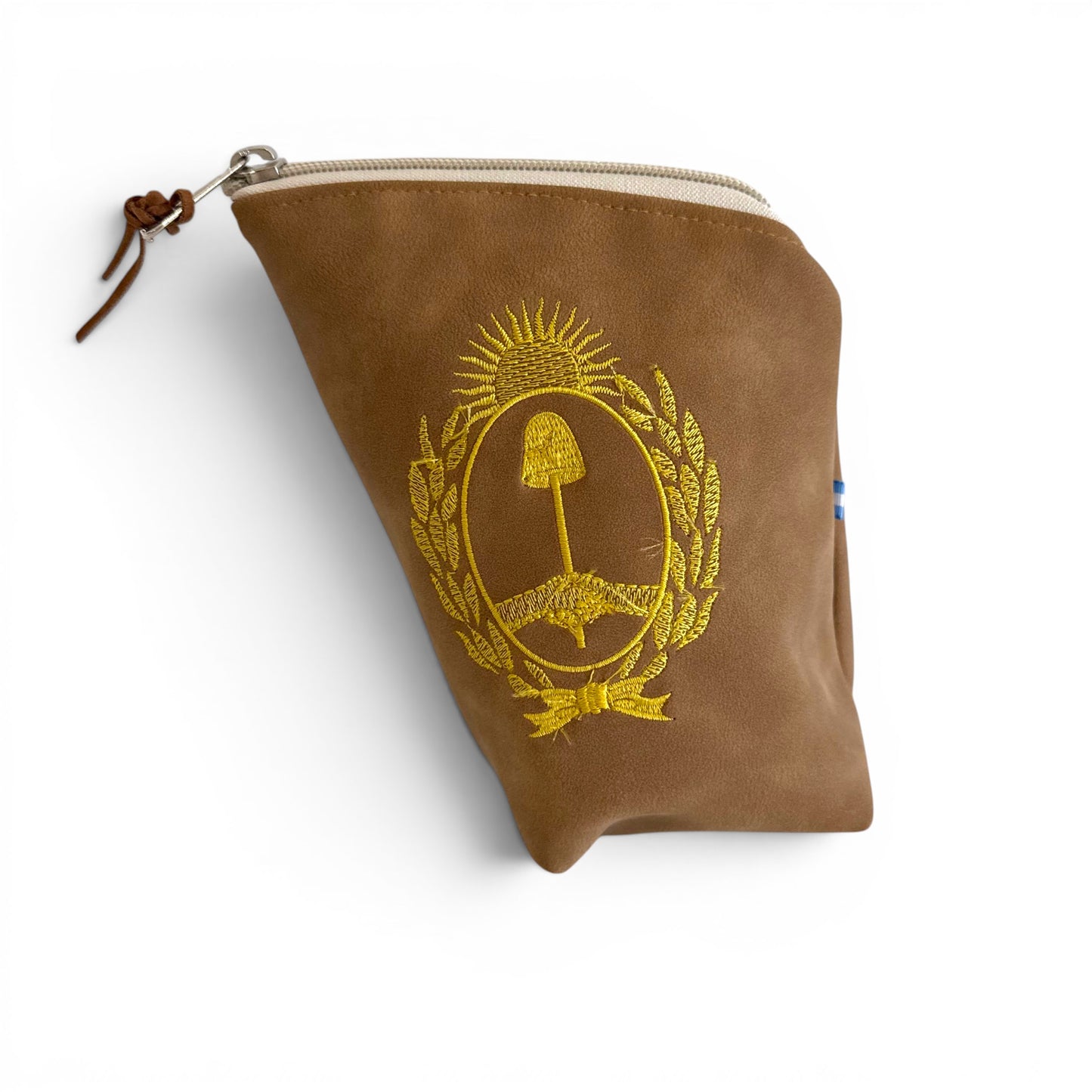 Yerbera in Cuoio Bordada "Escudo National"