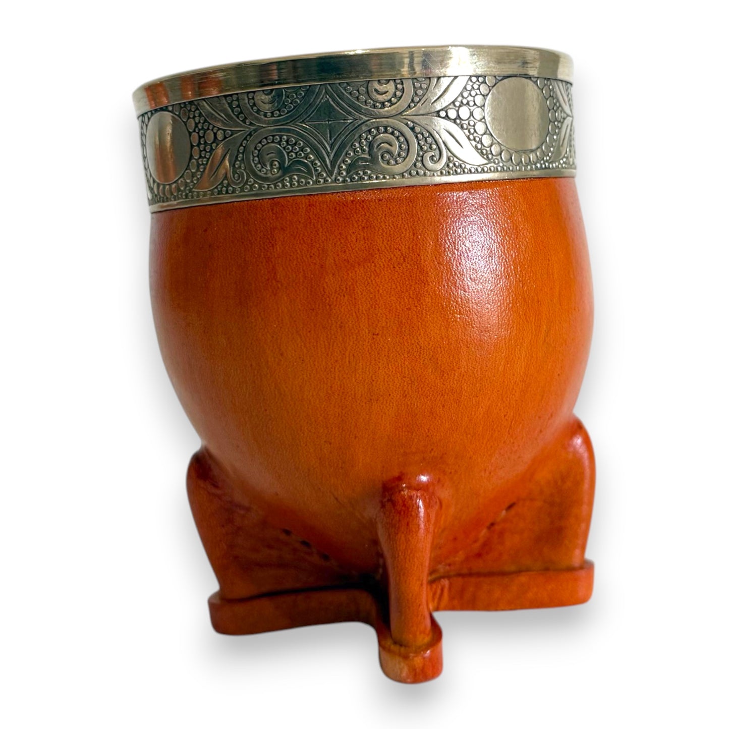 Mate Imperial in Cuoio Bronzo con Virola decorata in Alpaca | Standard
