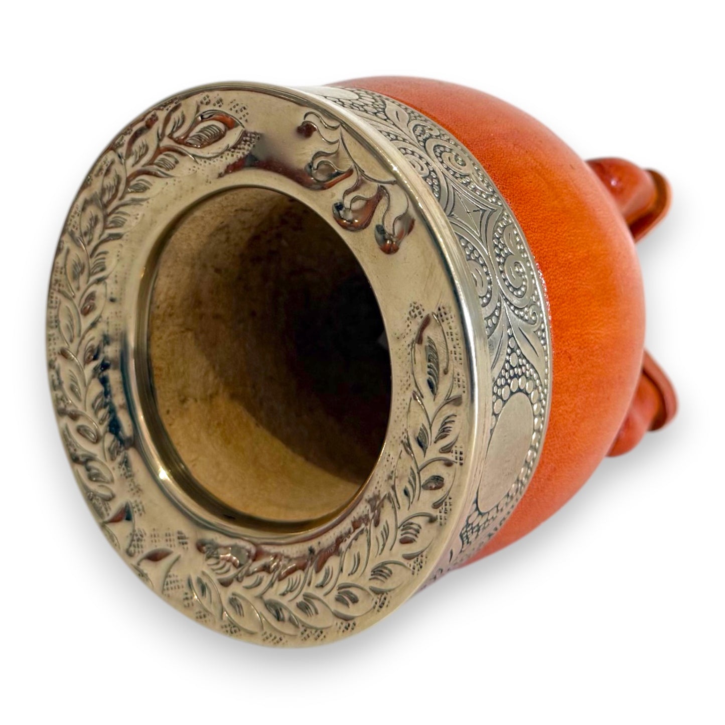 Mate Imperial in Cuoio Bronzo con Virola decorata in Alpaca | Standard