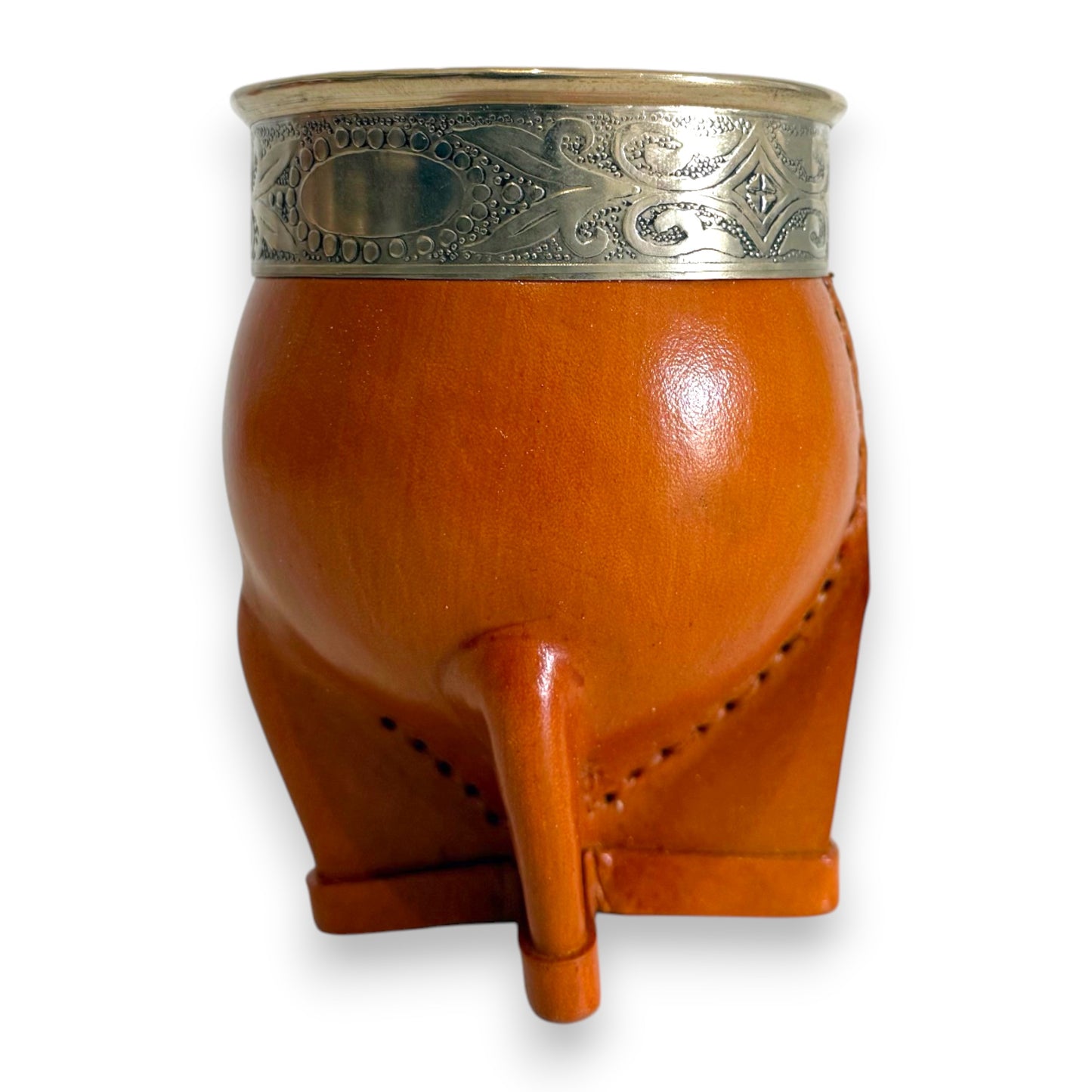 Mate Imperial in Cuoio Bronzo con Virola decorata in Alpaca | Standard