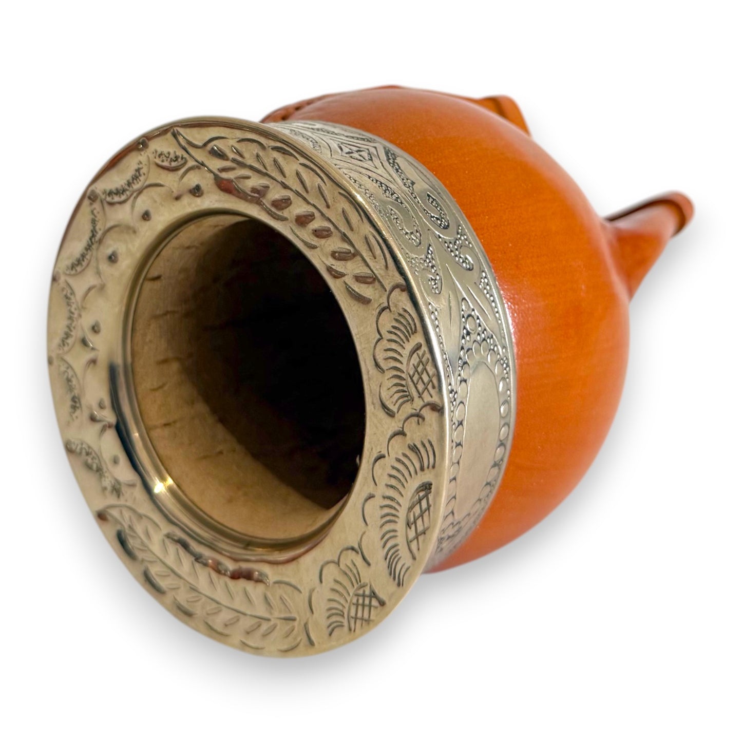 Mate Imperial in Cuoio Bronzo con Virola decorata in Alpaca | Standard