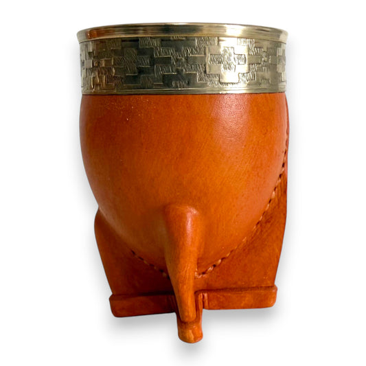 Mate Imperial in Cuoio Bronzo con Virola decorata in Alpaca | Standard