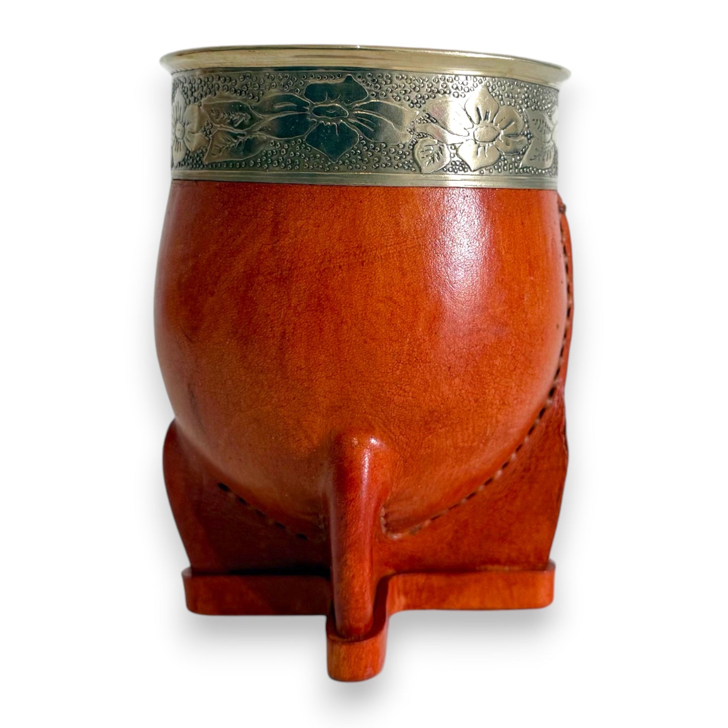 Mate Imperial in Cuoio Bronzo con Virola decorata in Alpaca | Standard