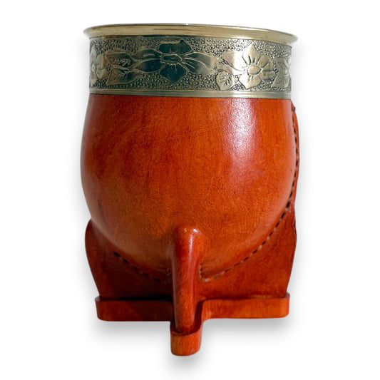 Mate Imperial in Cuoio Bronzo con Virola decorata in Alpaca | Standard