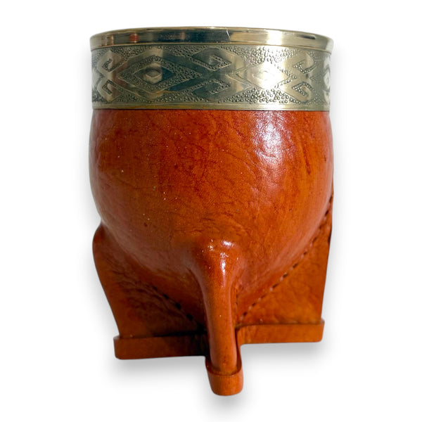 Mate Imperial in Cuoio Bronzo con Virola decorata in Alpaca | Standard