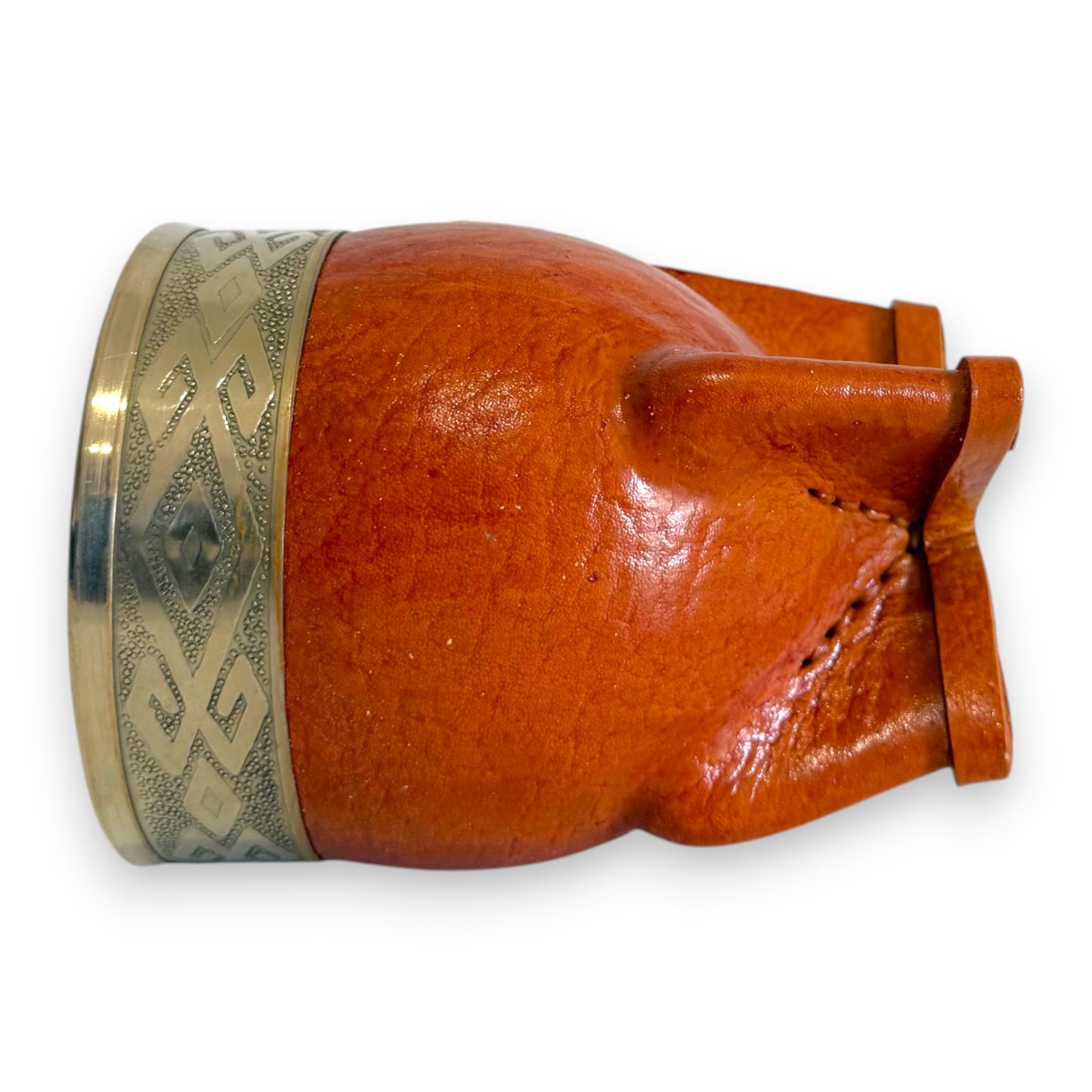 Mate Imperial in Cuoio Bronzo con Virola decorata in Alpaca | Standard