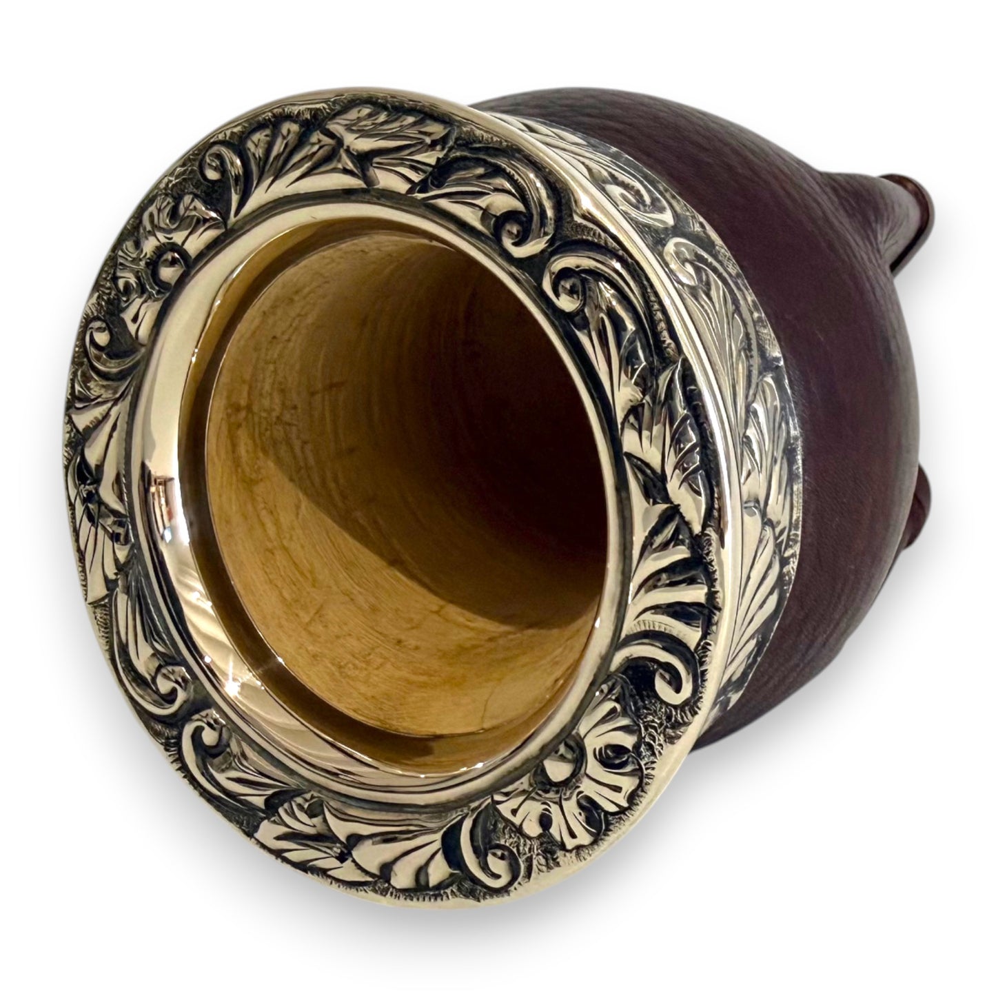 Mate Imperial Marrone in Cuoio con Virola decorata | Luxury