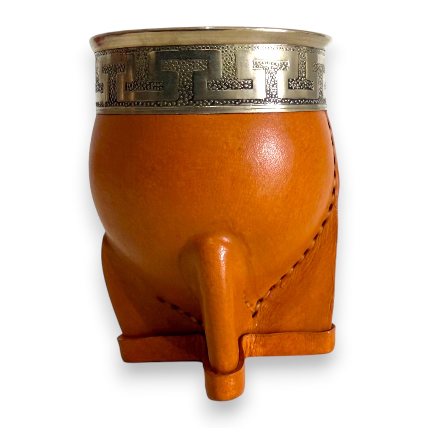 Mate Imperial in Cuoio Bronzo con Virola decorata in Alpaca | Standard