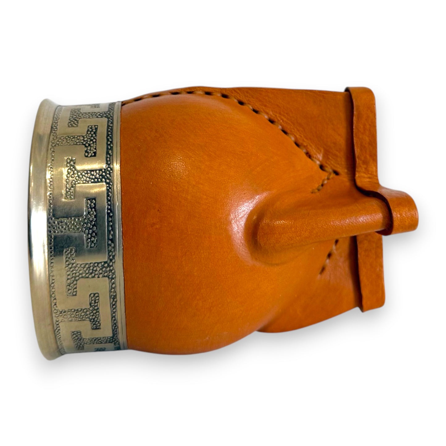 Mate Imperial in Cuoio Bronzo con Virola decorata in Alpaca | Standard