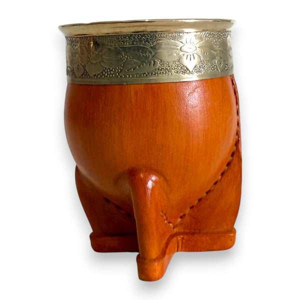 Mate Imperial in Cuoio Bronzo con Virola decorata in Alpaca | Standard