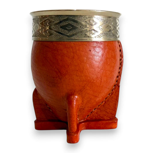 Mate Imperial in Cuoio Bronzo con Virola decorata in Alpaca | Standard