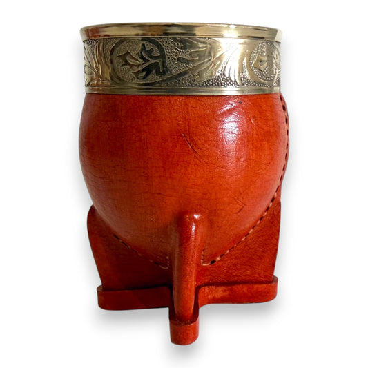 Mate Imperial in Cuoio Bronzo con Virola decorata in Alpaca | Standard