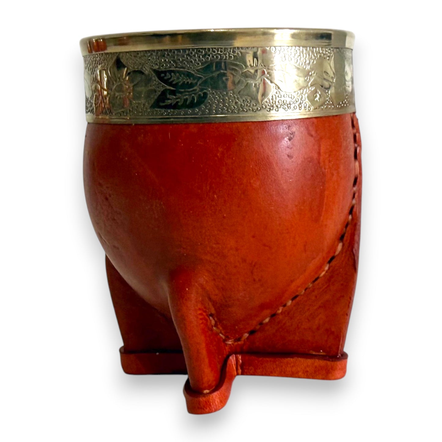 Mate Imperial in Cuoio Bronzo con Virola decorata in Alpaca | Standard