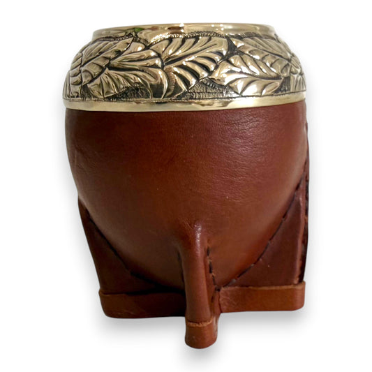 Mate Torpedo Marrone con Virola Alpaca decorata IDM| Elitè
