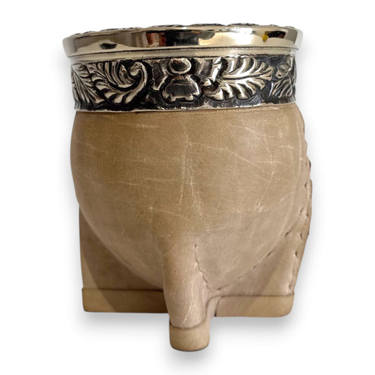 Mate Imperial Panna in Cuoio con Virola decorata | Luxury