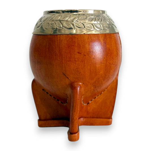 Mate Torpedo in Cuoio Bronzo e Virola Alpaca | Standard