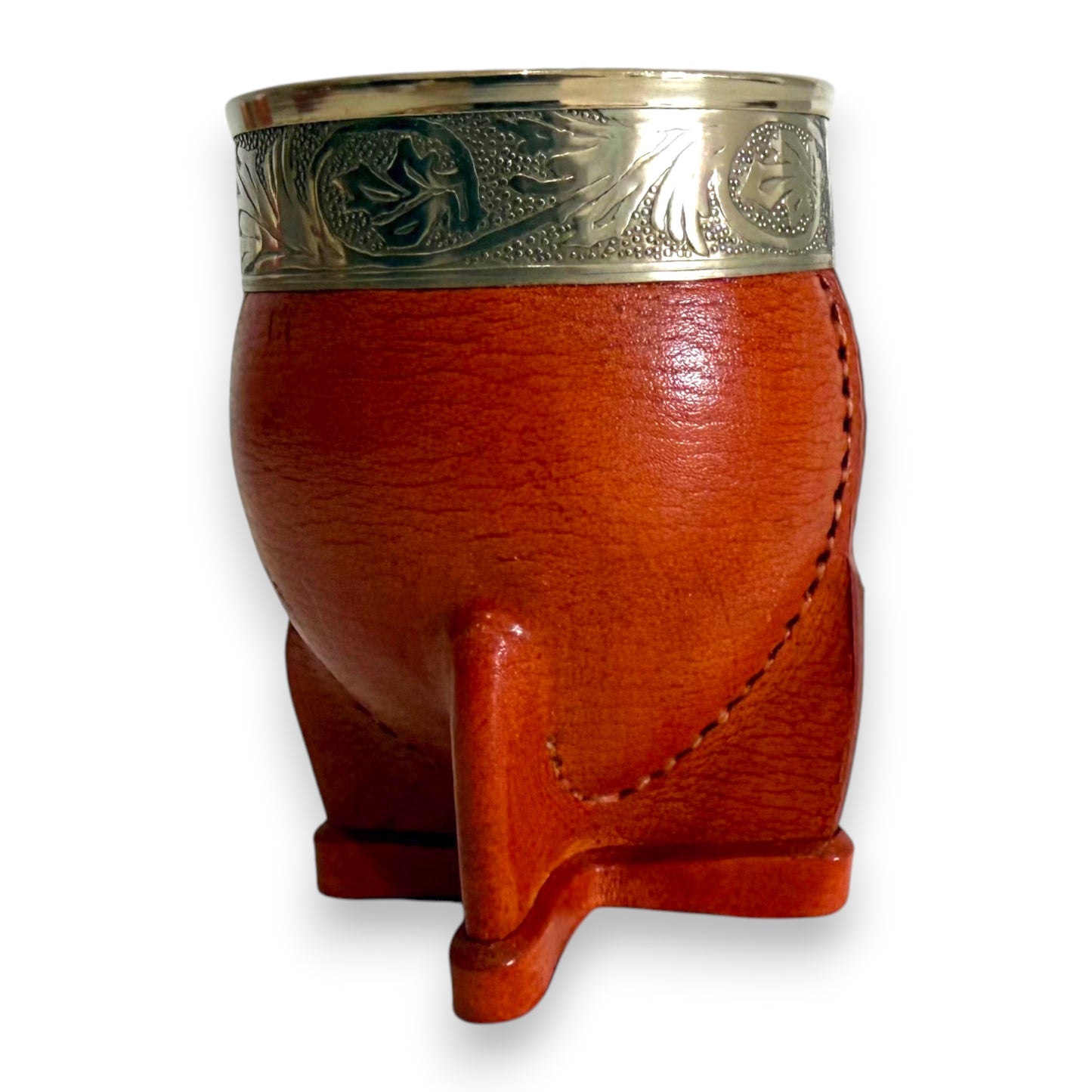 Mate Imperial in Cuoio Bronzo con Virola decorata in Alpaca | Standard