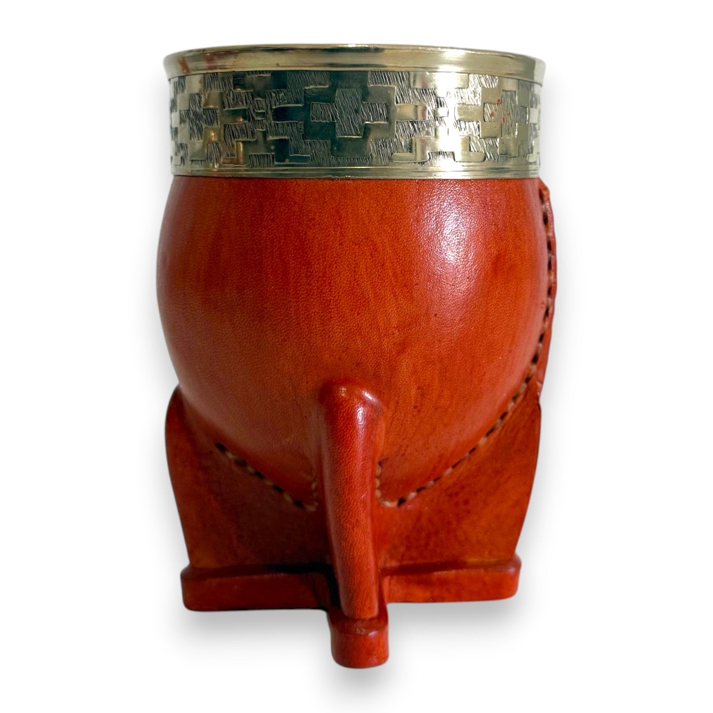 Mate Imperial in Cuoio Bronzo con Virola decorata in Alpaca | Standard