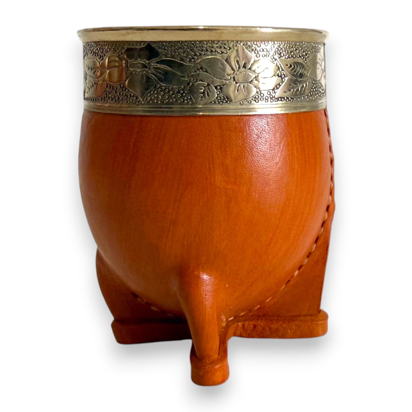 Mate Imperial in Cuoio Bronzo con Virola decorata in Alpaca | Standard