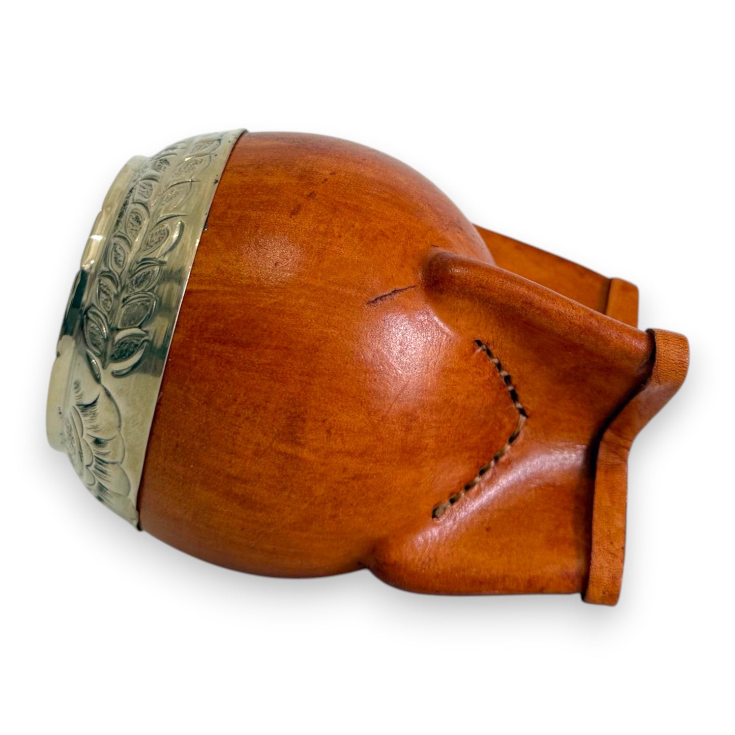 Mate Torpedo in Cuoio Bronzo e Virola Alpaca | Standard