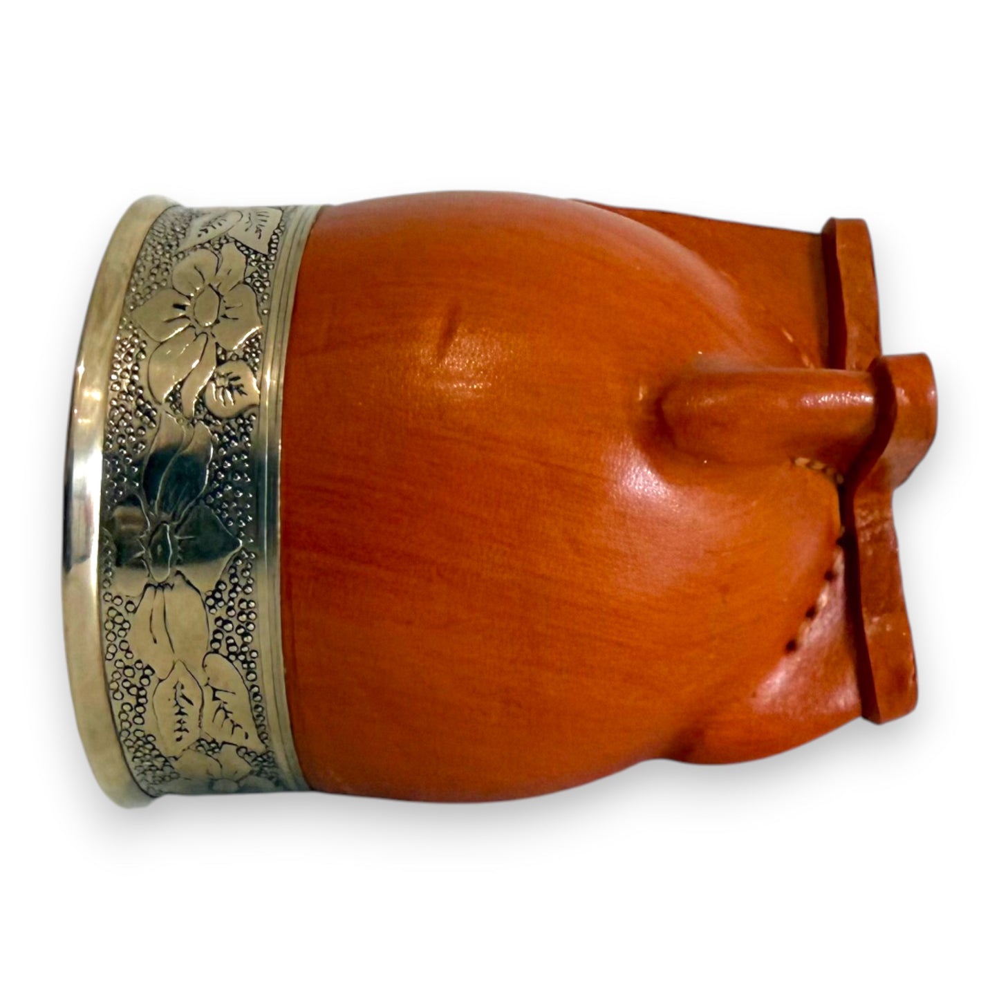 Mate Imperial in Cuoio Bronzo con Virola decorata in Alpaca | Standard
