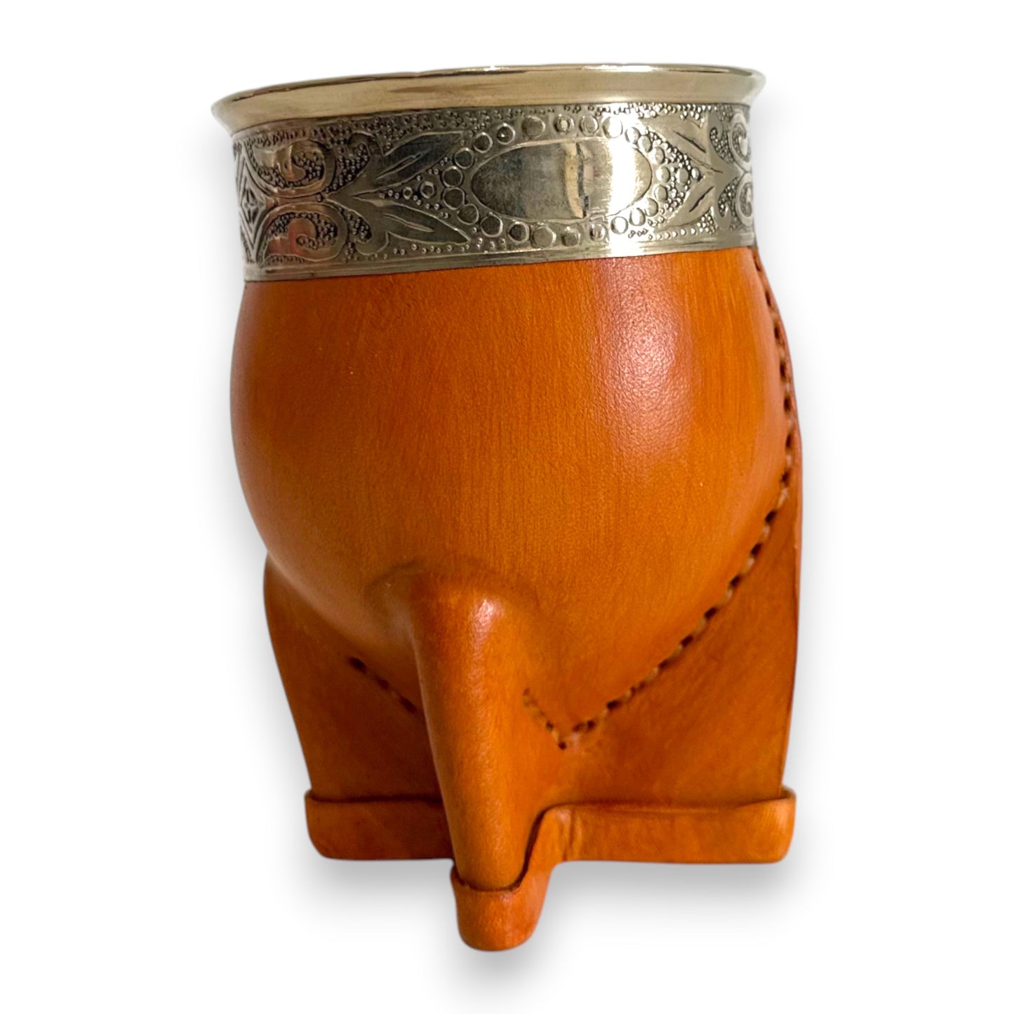 Mate Imperial in Cuoio Bronzo con Virola decorata in Alpaca | Standard