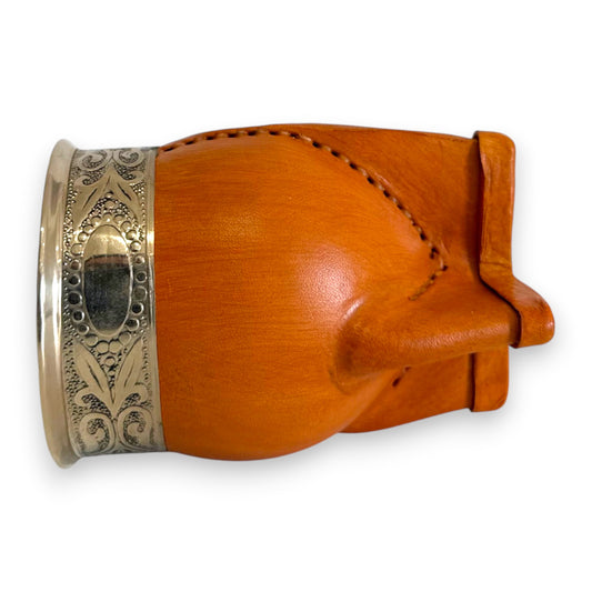 Mate Imperial in Cuoio Bronzo con Virola decorata in Alpaca | Standard