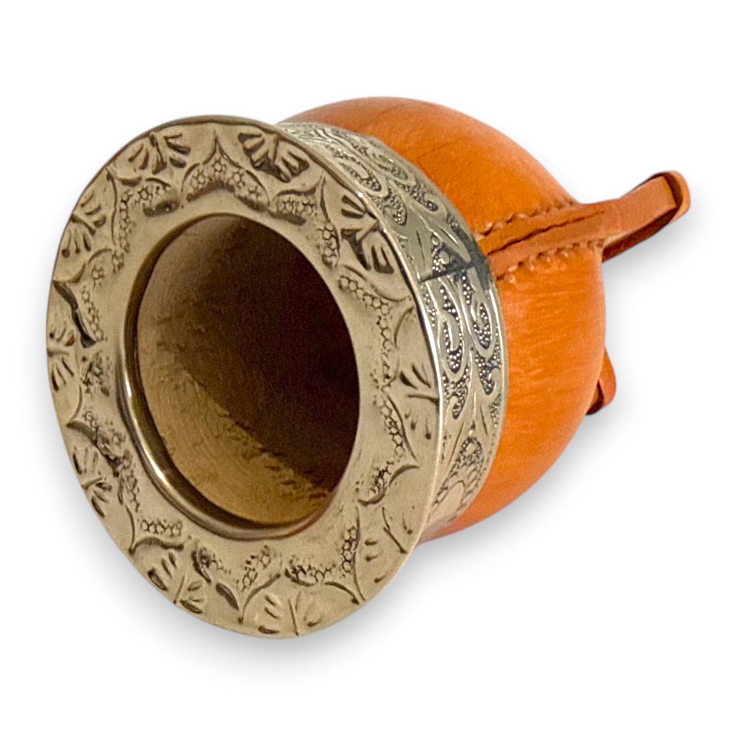 Mate Imperial in Cuoio Bronzo con Virola decorata in Alpaca | Standard