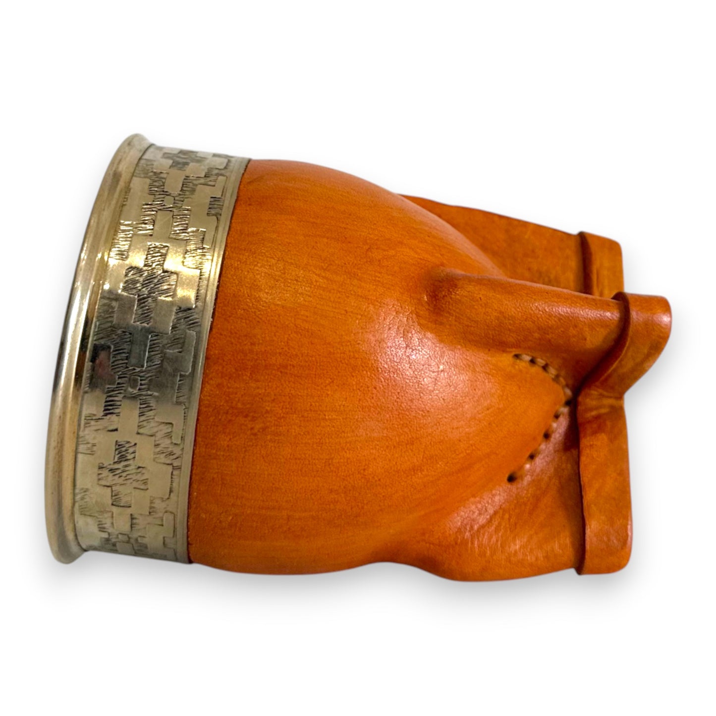 Mate Imperial in Cuoio Bronzo con Virola decorata in Alpaca | Standard