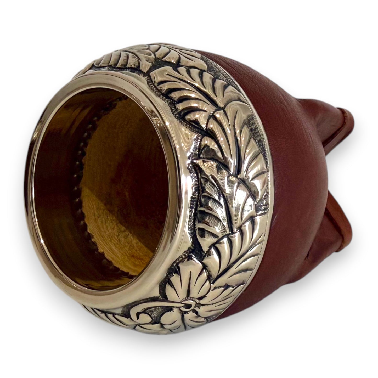 Mate Torpedo Marrone con Virola Alpaca decorata IDM| Elitè