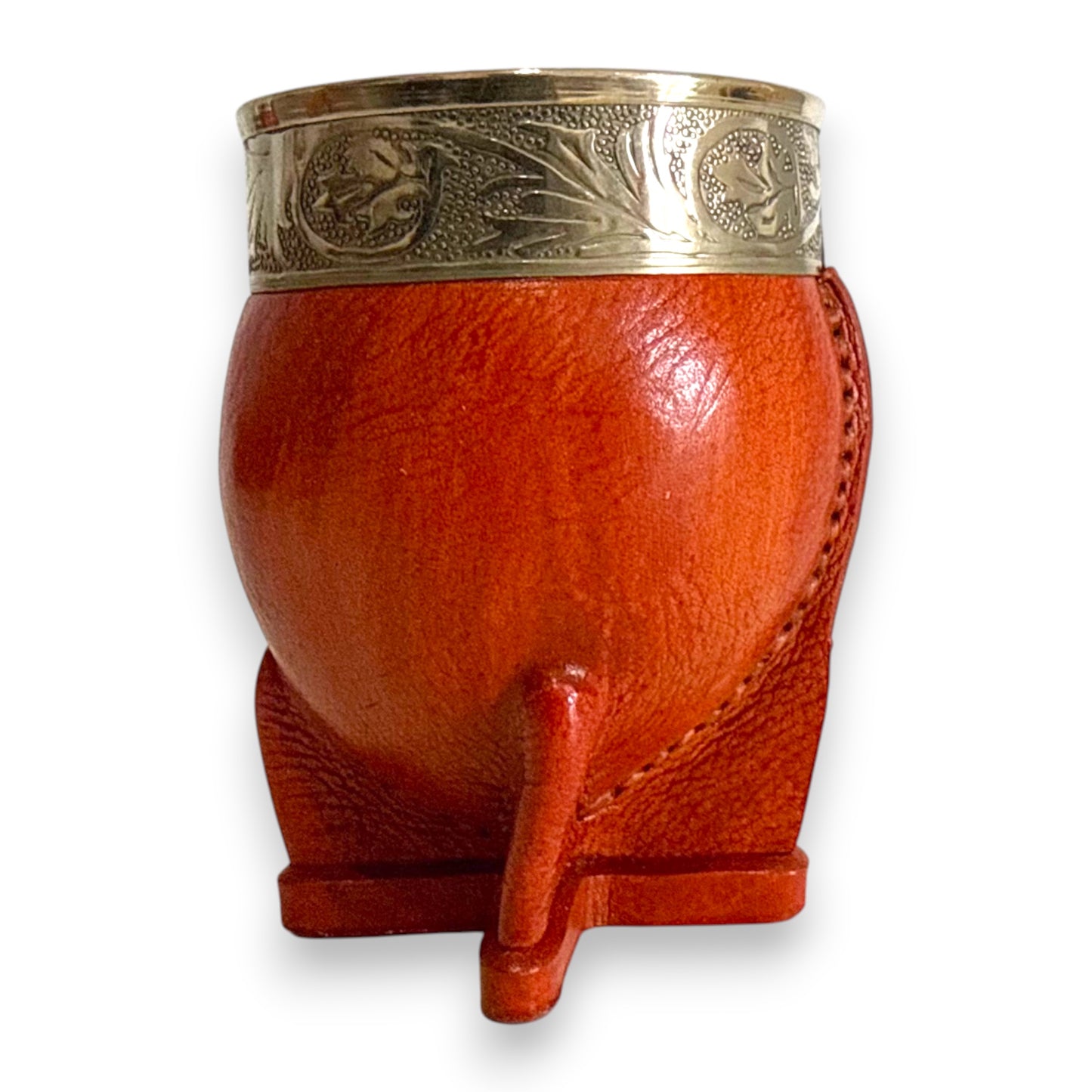 Mate Imperial in Cuoio Bronzo con Virola decorata in Alpaca | Standard