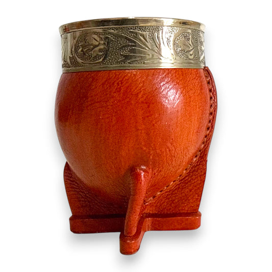 Mate Imperial in Cuoio Bronzo con Virola decorata in Alpaca | Standard