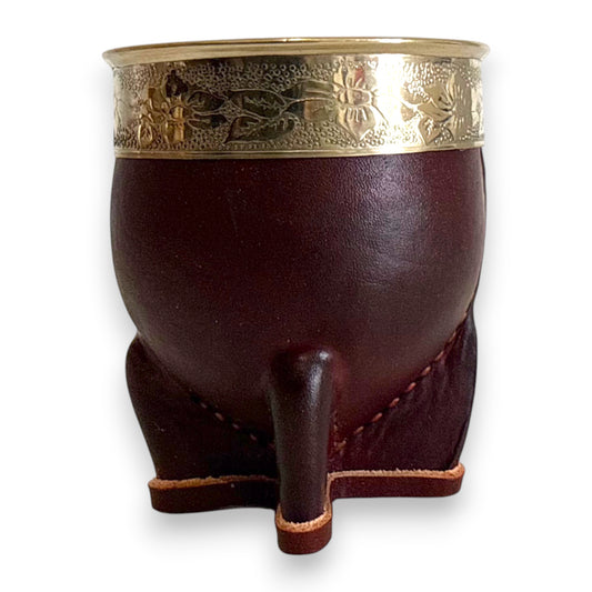 Mate Imperial in Cuoio Marrone con Virola decorata in Alpaca | Standard