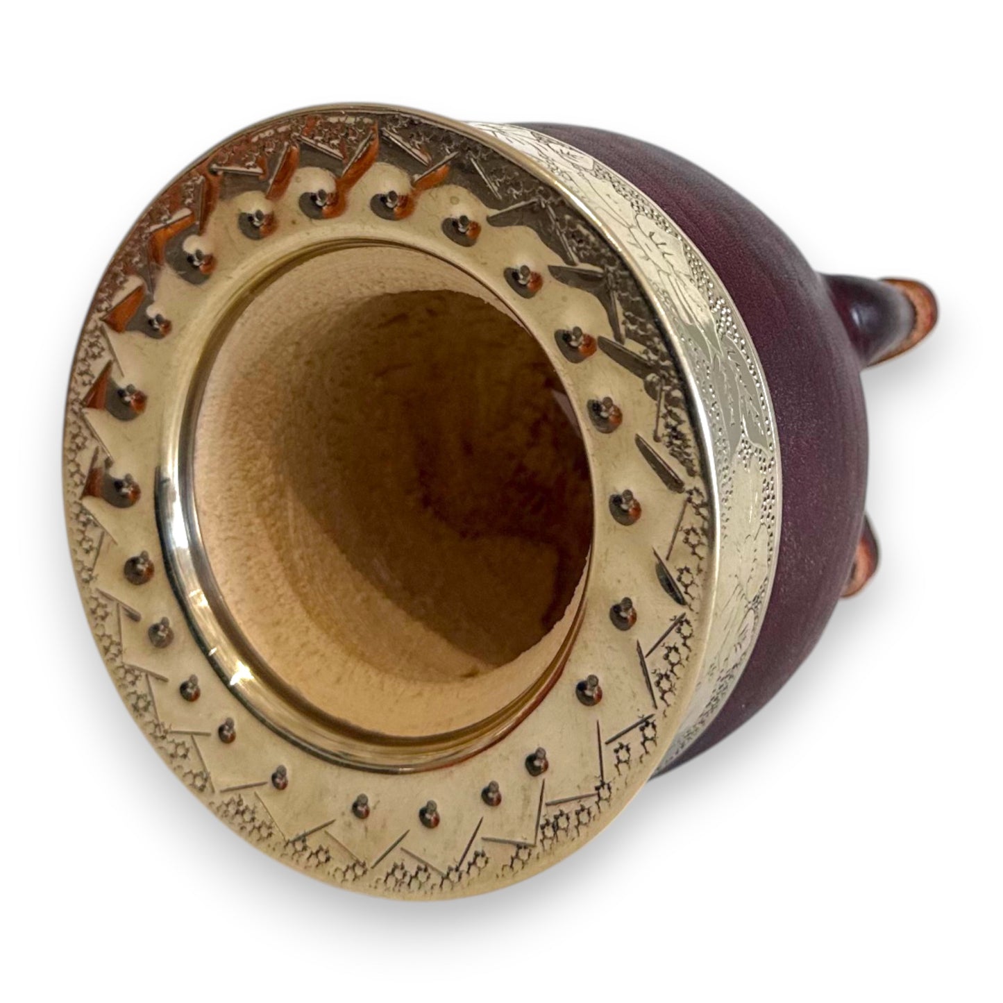 Mate Imperial in Cuoio Marrone con Virola decorata in Alpaca | Standard