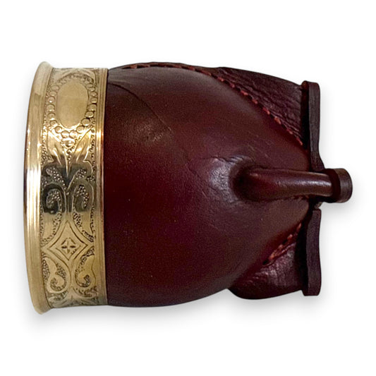 Mate Imperial in Cuoio Marrone con Virola decorata in Alpaca | Standard