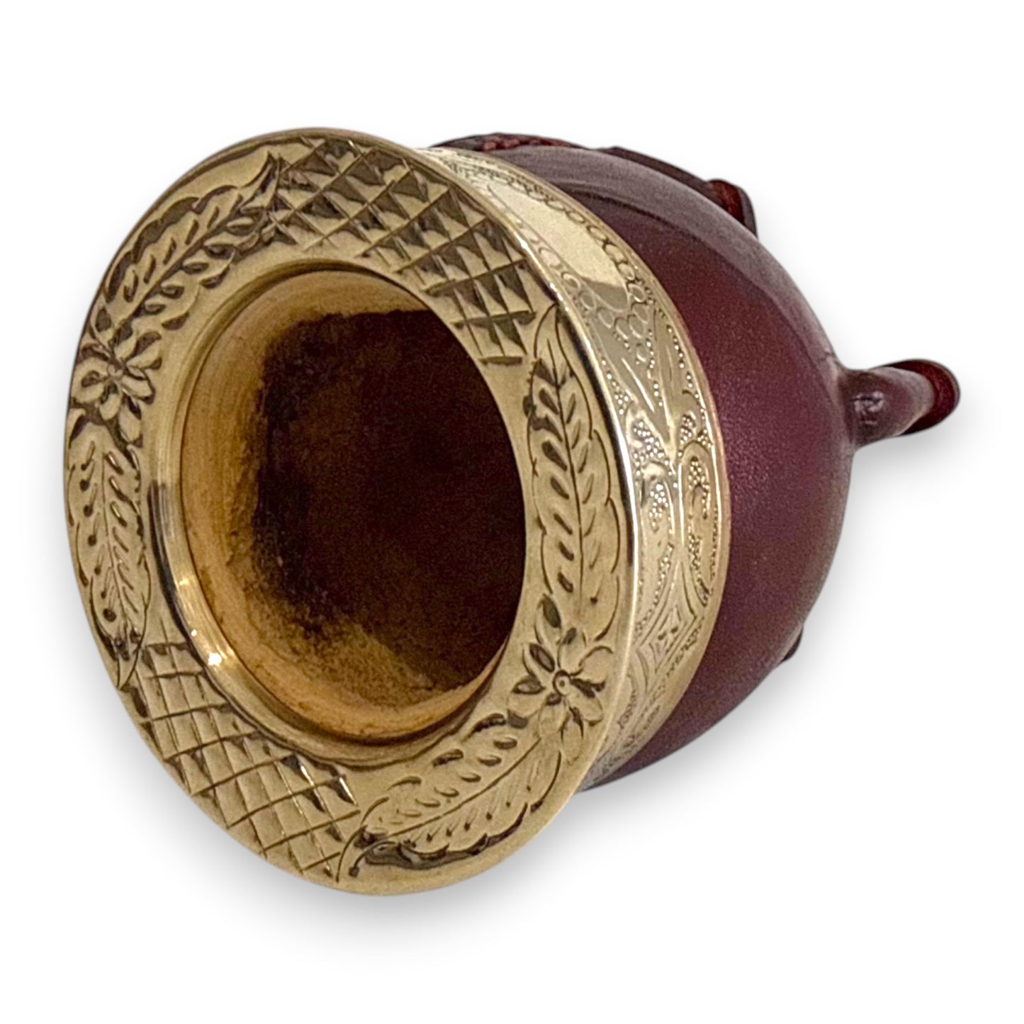 Mate Imperial in Cuoio Marrone con Virola decorata in Alpaca | Standard