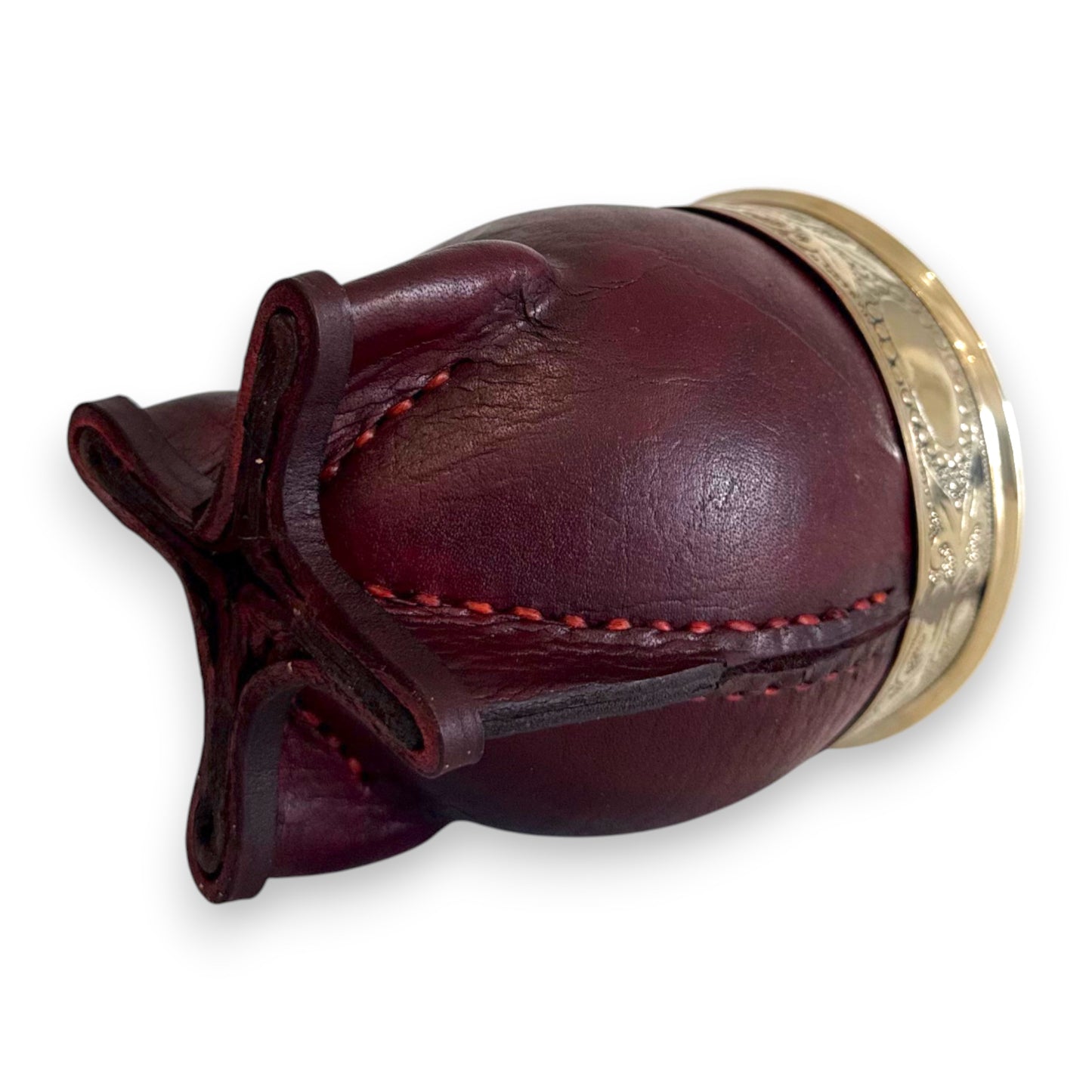 Mate Imperial in Cuoio Marrone con Virola decorata in Alpaca | Standard