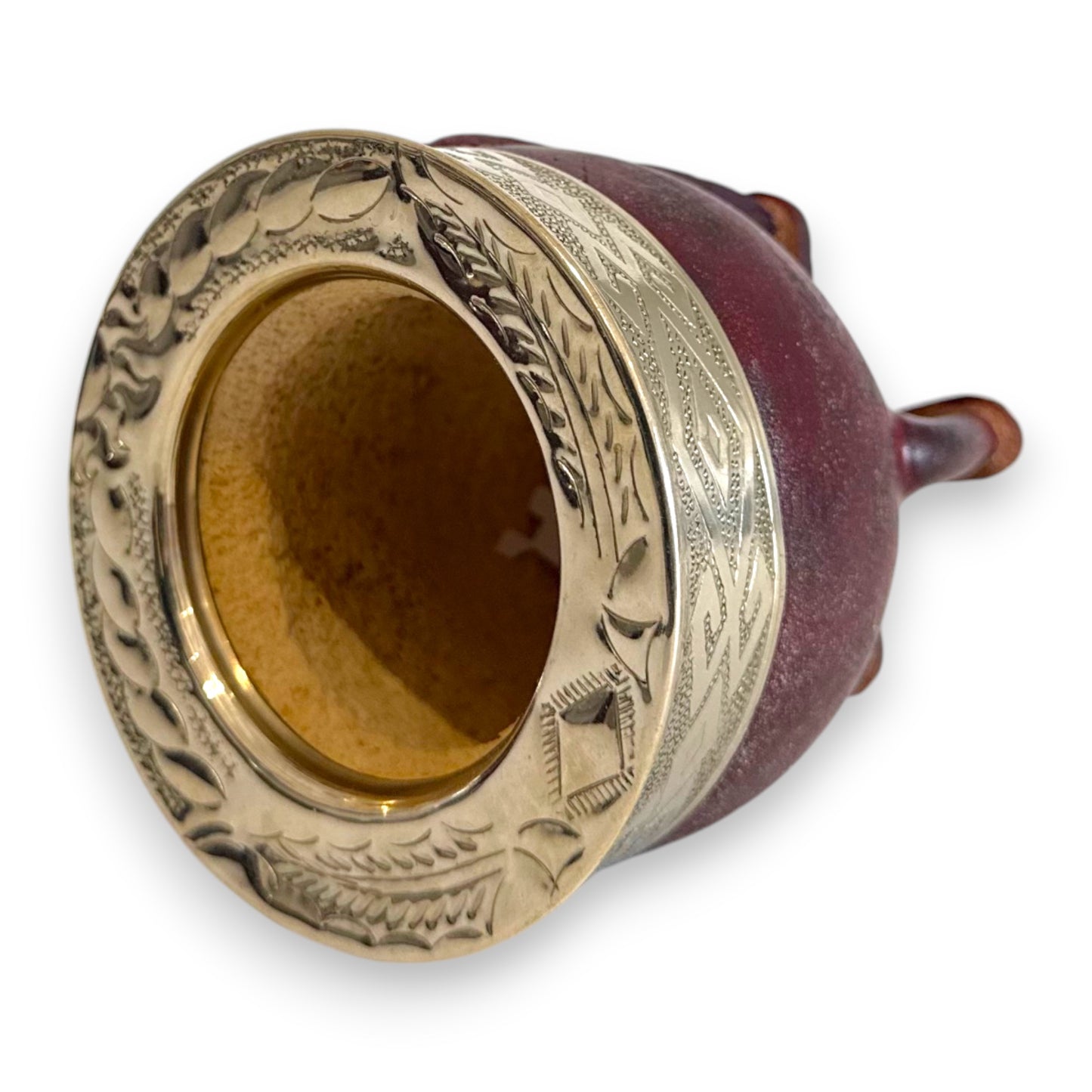 Mate Imperial in Cuoio Marrone con Virola decorata in Alpaca | Standard