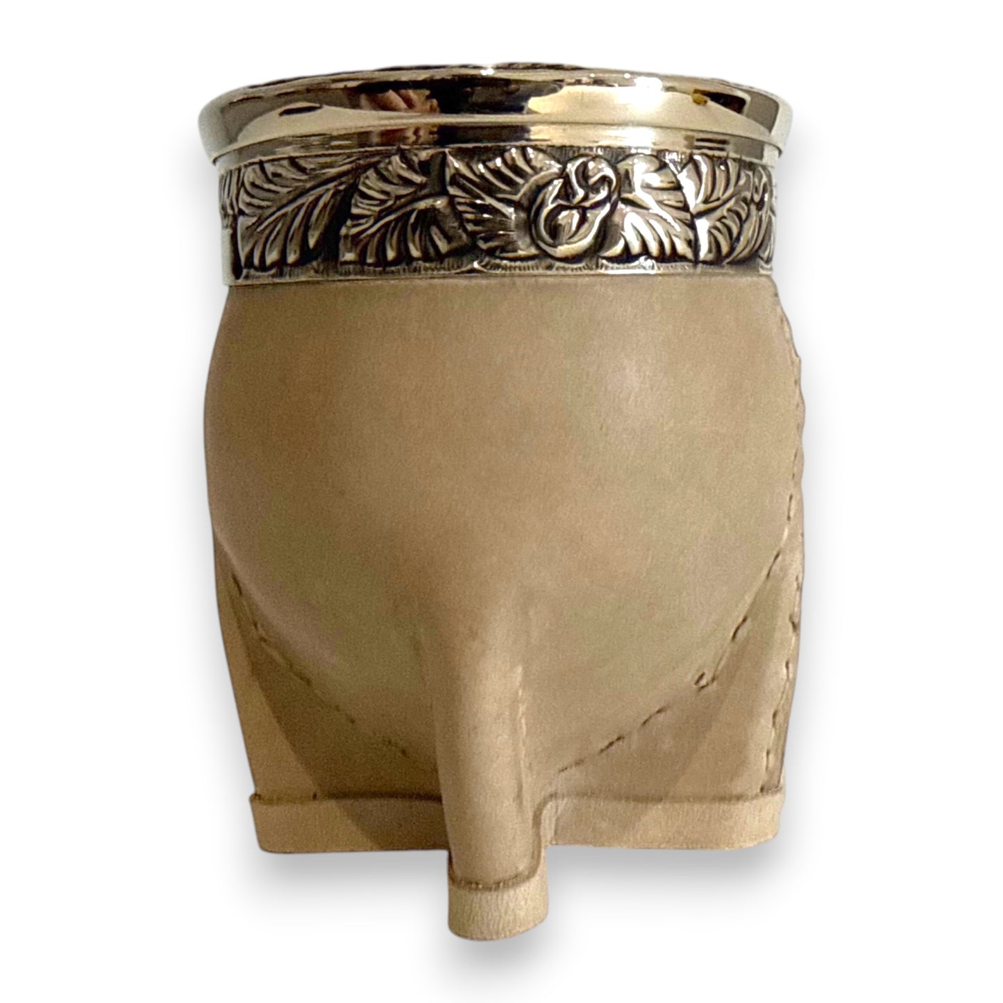 Mate Imperial Panna in Cuoio con Virola decorata | Luxury
