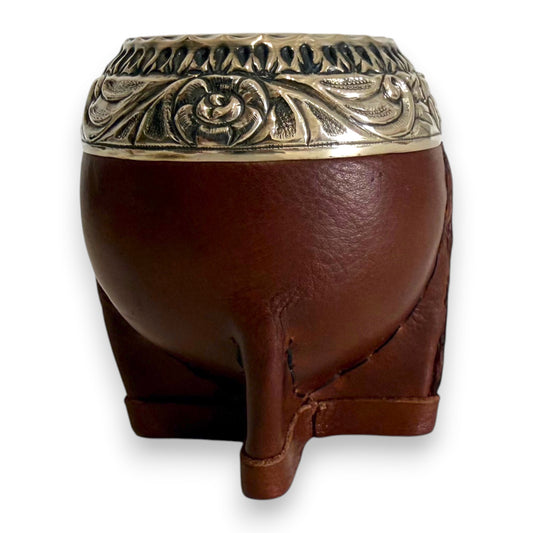 Mate Torpedo Marrone con Virola Alpaca decorata IDM| Elitè