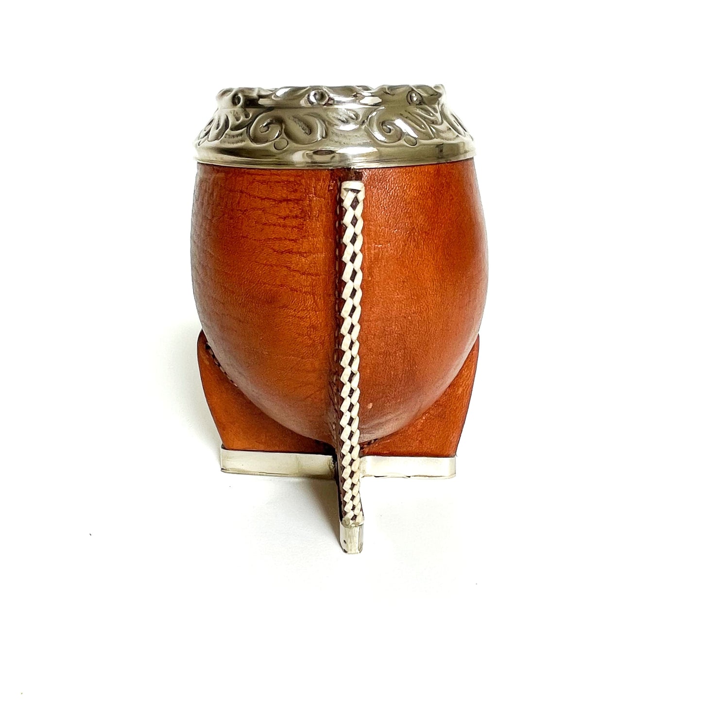 Mate Torpedo Orange with decorated base and Fleje Alpaca | Premium