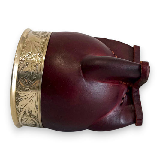 Mate Imperial in Cuoio Marrone con Virola decorata in Alpaca | Standard