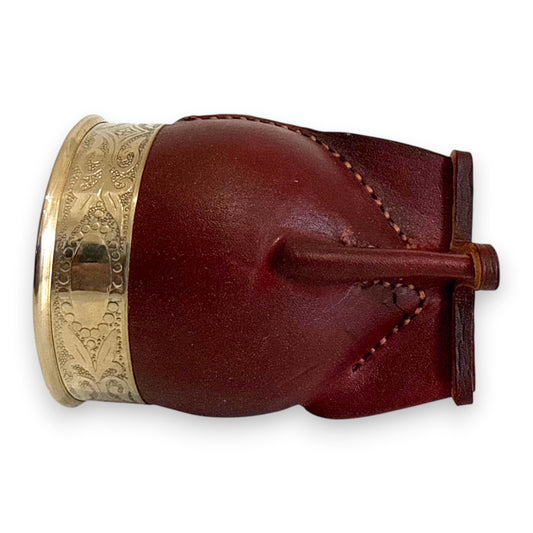 Mate Imperial in Cuoio Marrone con Virola decorata in Alpaca | Standard