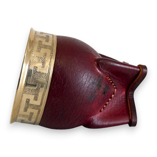 Mate Imperial in Cuoio Marrone con Virola decorata in Alpaca | Standard