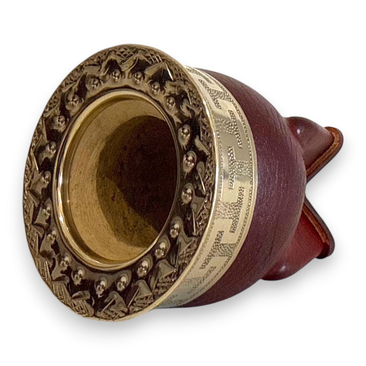 Mate Imperial in Cuoio Marrone con Virola decorata in Alpaca | Standard
