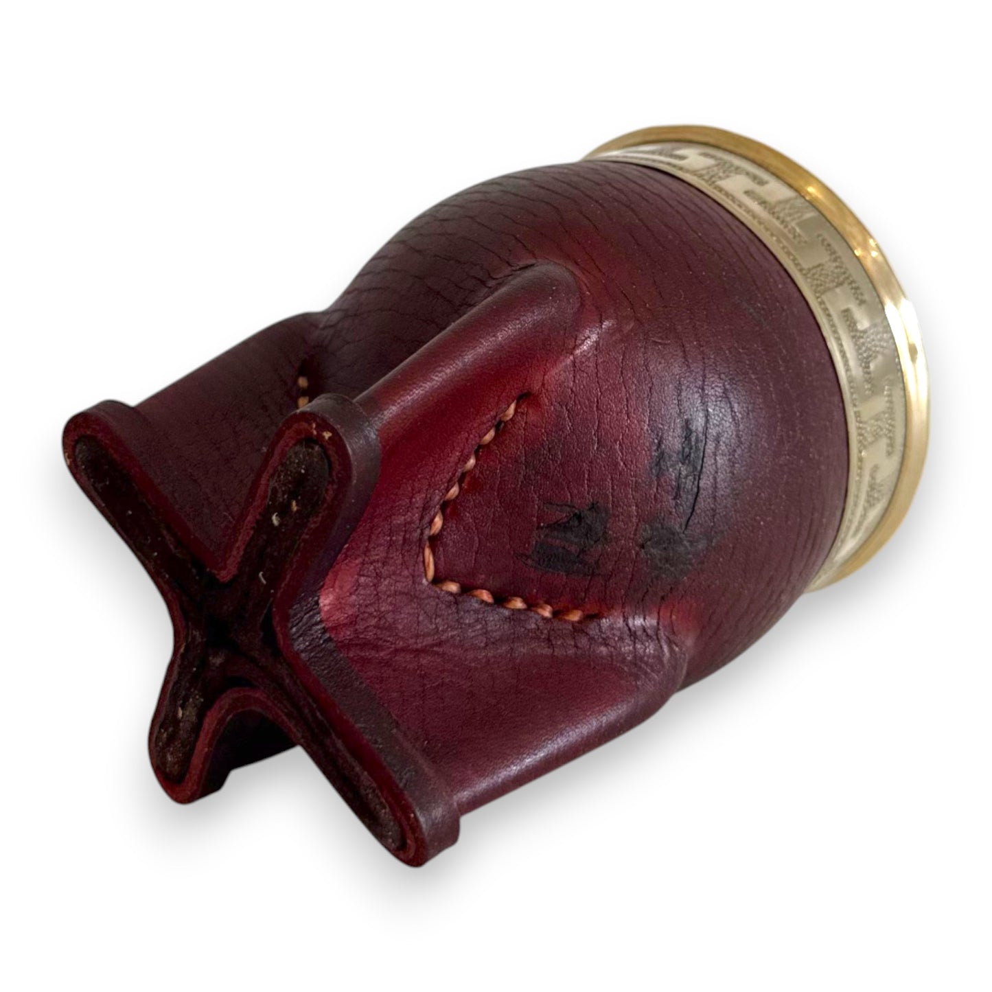 Mate Imperial in Cuoio Marrone con Virola decorata in Alpaca | Standard